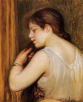 Renoir, Pierre Auguste - The Coiffeur, Young Girl Combing Her Hair